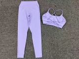 Solid Color Sling Sport Fitness Two Piece Pants Set GQSA-58300/13760