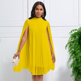 Plus Size Chiffon Bat Sleeve Midi Dress GATE-400