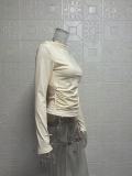 Long Sleeve Pleated T Shirt GYSM-W0761