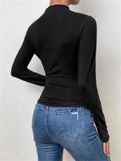 Long Sleeve Pleated T Shirt GYSM-W0761