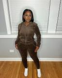 Long Sleeve Hooded Coat Two Piece Pants Set YD-YD8760-A5