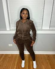 Long Sleeve Hooded Coat Two Piece Pants Set YD-YD8760-A5