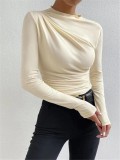 Long Sleeve Pleated T Shirt GYSM-W0761