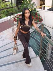 Letter Print Sleeveless Crop T Shirts GFCF-1404