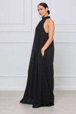 Solid Color Halterneck Chiffon Loose Jumpsuit GYLY-9491