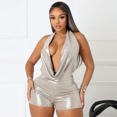 Hatlerneck Backless Tie Up Romper MXBF-J25RP138