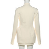 Solid Color Long Sleeve Two Piece Skirts Set GYME-K25S79802