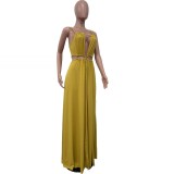 Sleeveless Hollow Out Sling Maxi Dress OLYF-6121