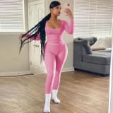 Long Sleeve Solid Color Two Piece Pants Set YD-YM009-D1