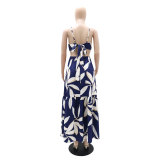Print Backless Tie Up Sling Maxi Dress GYLY-10360