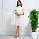 Plus Size Chiffon Bat Sleeve Midi Dress GATE-400