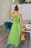 Sleeveless Hollow Out Sling Maxi Dress OLYF-6121