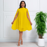 Plus Size Chiffon Bat Sleeve Midi Dress GATE-400