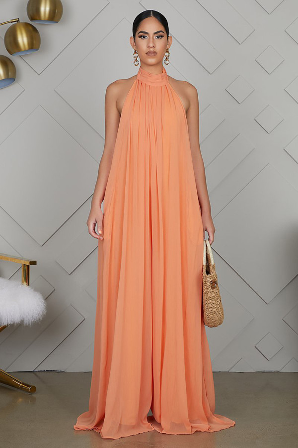Sleeveless Chiffon Loose Backless Jumpsuit GYLY-9342