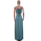 Sleeveless Hollow Out Sling Maxi Dress OLYF-6121