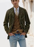 Men's Plus Size Corduroy Single-breasted Coats GYSM-W2004