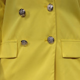 Plus Size Solid Color Blazer Wide Leg Pants Suit YZCF-ZL1775