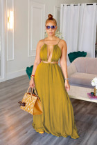 Sleeveless Hollow Out Sling Maxi Dress OLYF-6121