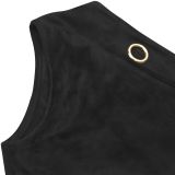 Slash Shoulder Sleeveless Top Two Piece Skirt Set BY-7530