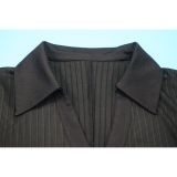 Solid Color V Neck Long Sleeve Long Dress YF-10913
