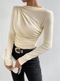 Long Sleeve Pleated T Shirt GYSM-W0761