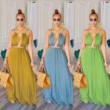 Sleeveless Hollow Out Sling Maxi Dress OLYF-6121