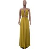Sleeveless Hollow Out Sling Maxi Dress OLYF-6121