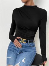 Long Sleeve Pleated T Shirt GYSM-W0761