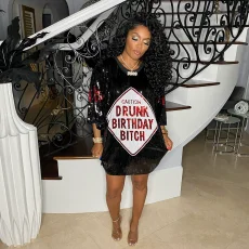 Loose Sequin Print Half Sleeve Midi Dress CYA-9984