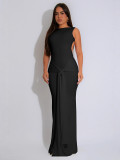 SleevelessBackless Split Maxi Dress DDF-88243