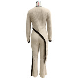 Plus Size Long Sleeve Irregular Tops Loose Pant Suit YZCF-LN1413