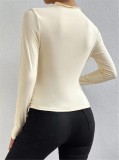 Long Sleeve Pleated T Shirt GYSM-W0761