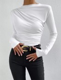 Long Sleeve Pleated T Shirt GYSM-W0761