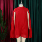 Plus Size Chiffon Bat Sleeve Midi Dress GATE-400