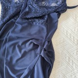 Lace-trimmed Lingerie Mesh Nightgown Set GJZY-3475