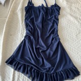 Lace-trimmed Lingerie Mesh Nightgown Set GJZY-3475