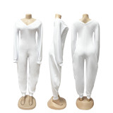 Solid Color V Neck Flare Jumpsuit SFY-780