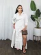 Solid Color Long Sleeve Split Shirt Dress  SFY-782