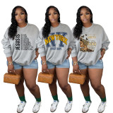 Letter Print Long Sleeve Sweatshirt SFY-797