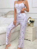 Plus Size Sleeveless Long Pants Sexy Strapless Loungewear Set GJZY-y1316