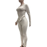 Solid Color Hooded Sport Two Piece Pants Set NYF-8198