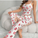 Plus Size Sleeveless Long Pants Sexy Strapless Loungewear Set GJZY-y1316