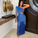 Single Shoulder Tassel Maxi Dress GTYZ-7536