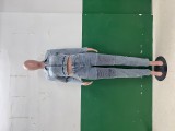 Long Sleeve Zipper Denim Two Piece Pants Set TR-1343