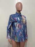 Casual Painted Long-Sleeve Shirt OLYF-6192