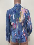 Casual Painted Long-Sleeve Shirt OLYF-6192