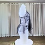 Mesh Deep V Neck Lace Strapless Nightgown GJZY-3721