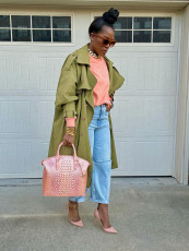 Loose Lapel Solid Color Long Coats SH-391425