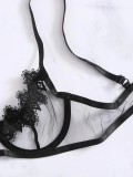Sheer Mesh Lace Lingerie Set GJZY-2312