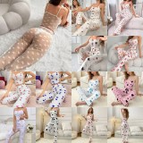 Plus Size Sleeveless Long Pants Sexy Strapless Loungewear Set GJZY-y1316